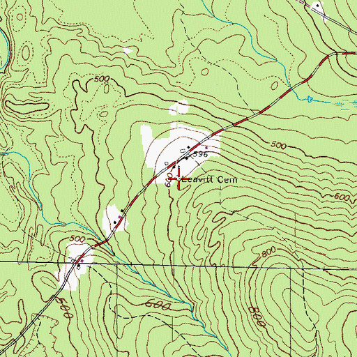Topographic Map of Leavitt Cemetery, ME