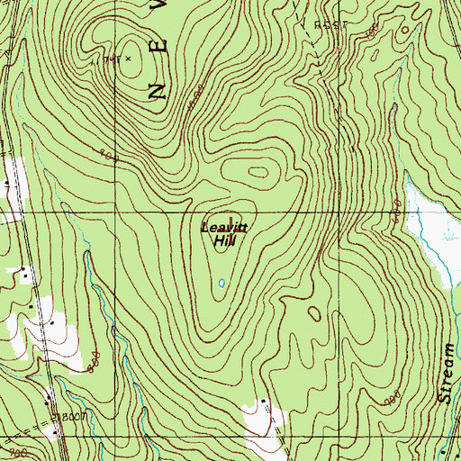 Topographic Map of Leavitt Hill, ME