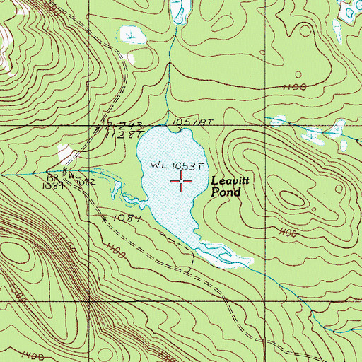 Topographic Map of Leavitt Pond, ME