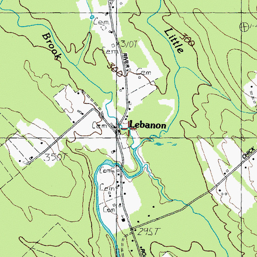Topographic Map of Lebanon, ME