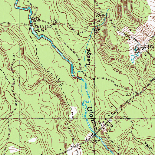 Topographic Map of Ledge Brook, ME