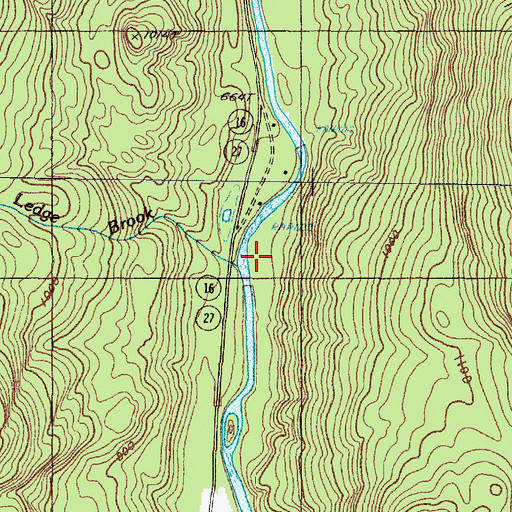 Topographic Map of Ledge Brook, ME