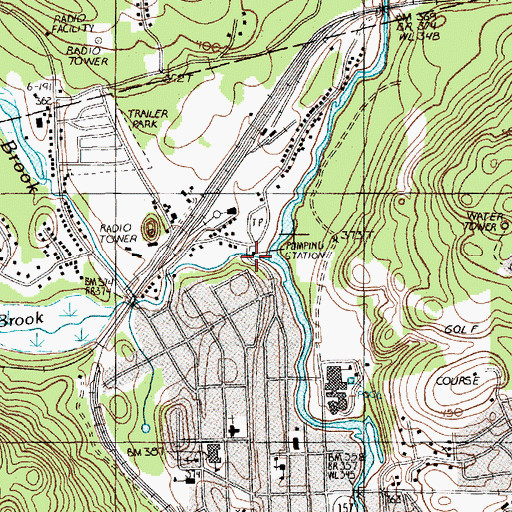Topographic Map of Ledge Cut Brook, ME