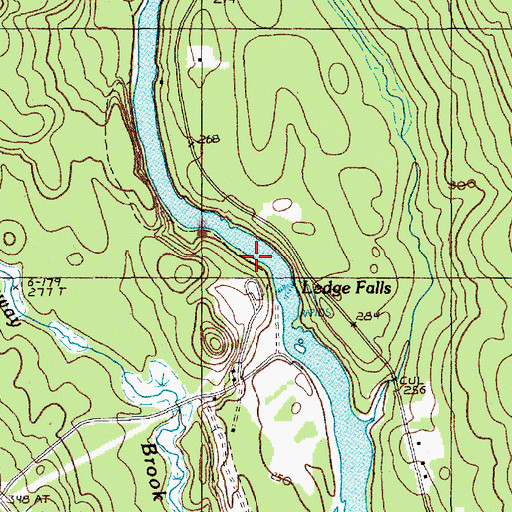 Topographic Map of Ledge Falls, ME