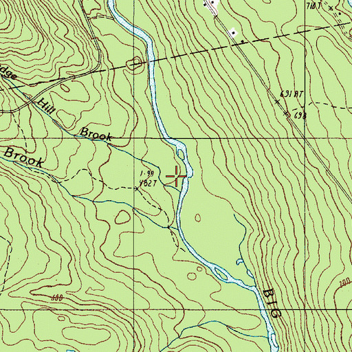 Topographic Map of Ledge Hill Brook, ME