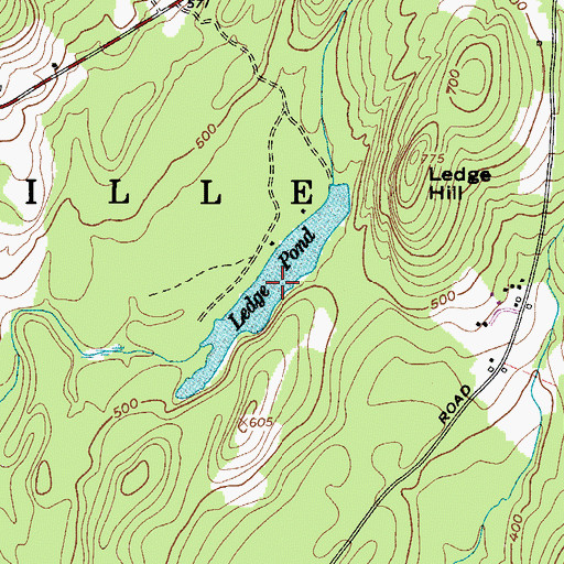 Topographic Map of Ledge Pond, ME