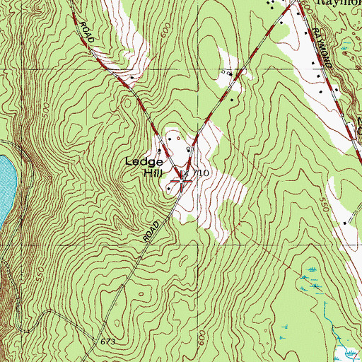 Topographic Map of Ledge Hill, ME