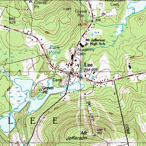 Topographic Map of Lee, ME