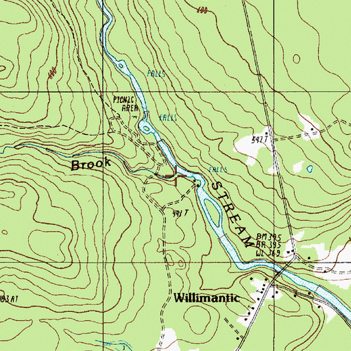 Topographic Map of Leeman Brook, ME