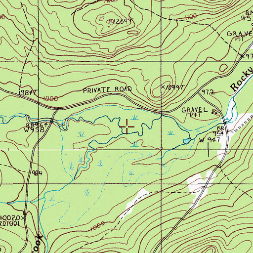 Topographic Map of Left Fork Farrar Brook, ME