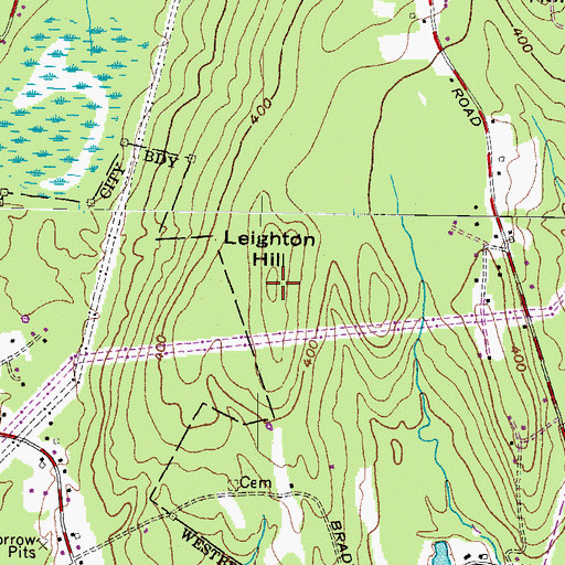 Topographic Map of Leighton Hill, ME
