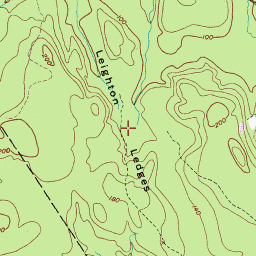 Topographic Map of Leighton Ledges, ME