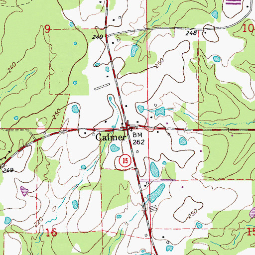 Topographic Map of Calmer, AR