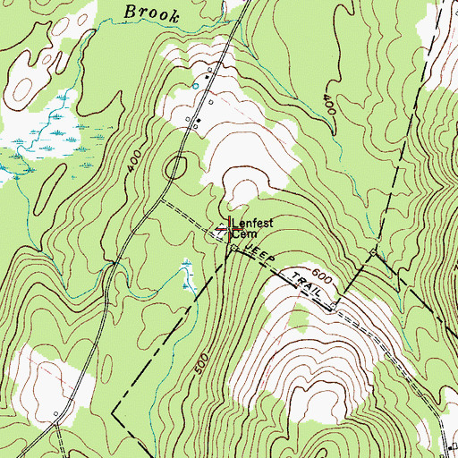 Topographic Map of Lenfest Cemetery, ME