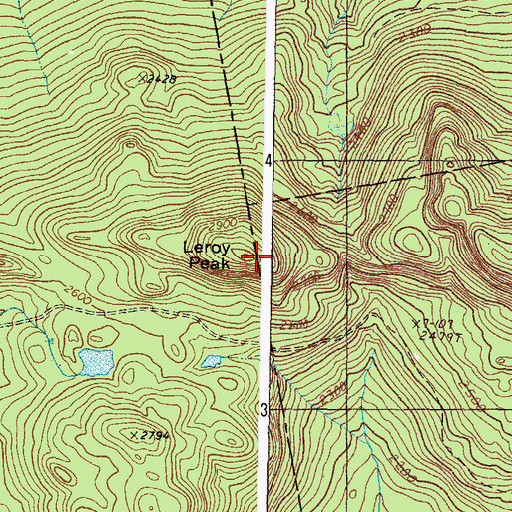 Topographic Map of Leroy Peak, ME