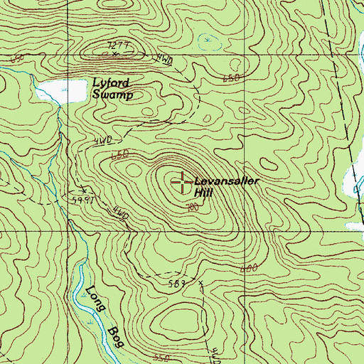 Topographic Map of Levansaller Hill, ME