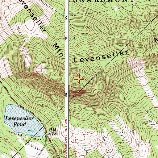 Topographic Map of Levenseller Mountain, ME