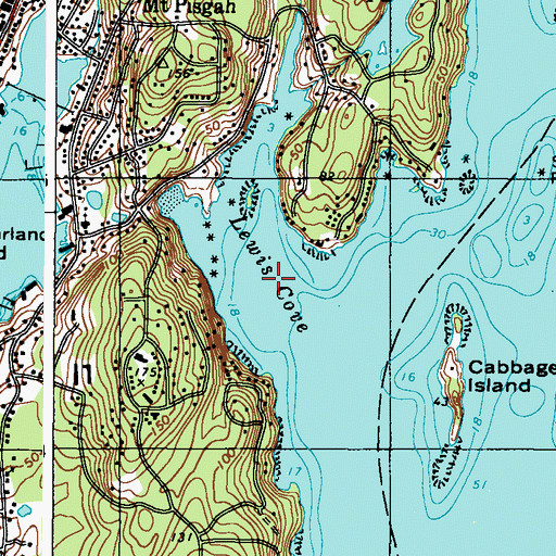 Topographic Map of Lewis Cove, ME