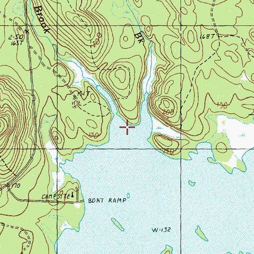 Topographic Map of Lewys Brook, ME