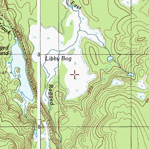Topographic Map of Libby Bog, ME