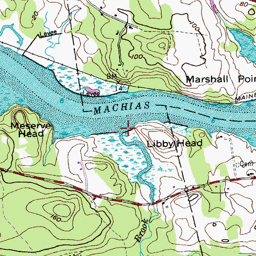 Topographic Map of Libby Brook, ME