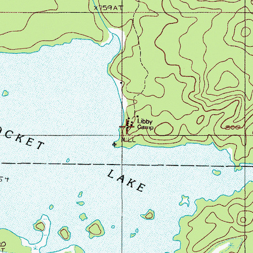 Topographic Map of Libby Camp, ME
