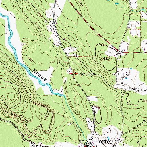Topographic Map of Libby Cemetery, ME