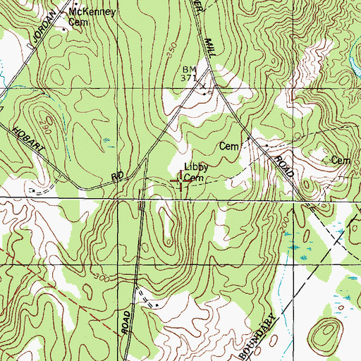 Topographic Map of Libby Cemetery, ME
