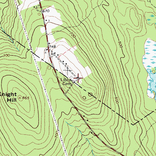 Topographic Map of Libby Cemetery, ME