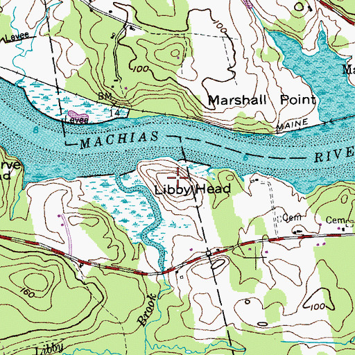 Topographic Map of Libby Head, ME
