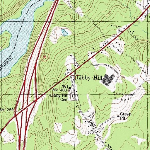 Topographic Map of Libby Hill, ME