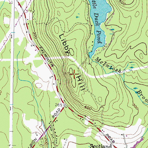 Topographic Map of Libby Hill, ME