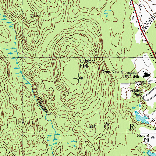 Topographic Map of Libby Hill, ME