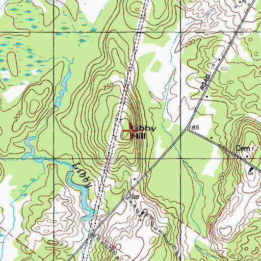 Topographic Map of Libby Hill, ME