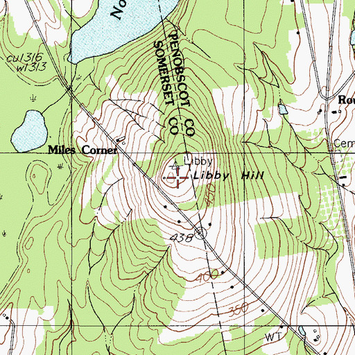 Topographic Map of Libby Hill, ME