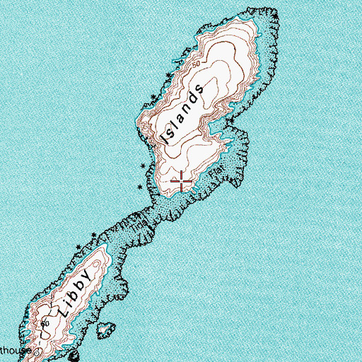 Topographic Map of Libby Islands, ME