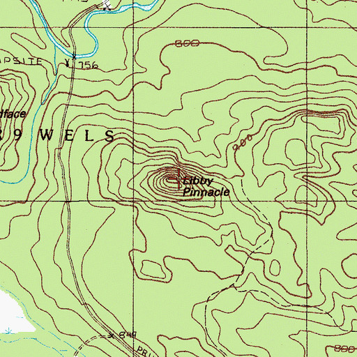 Topographic Map of Libby Pinnacle, ME