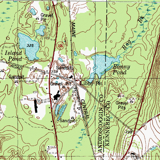 Topographic Map of Libby Pit, ME