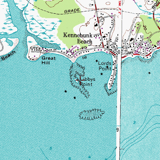 Topographic Map of Libbys Point, ME