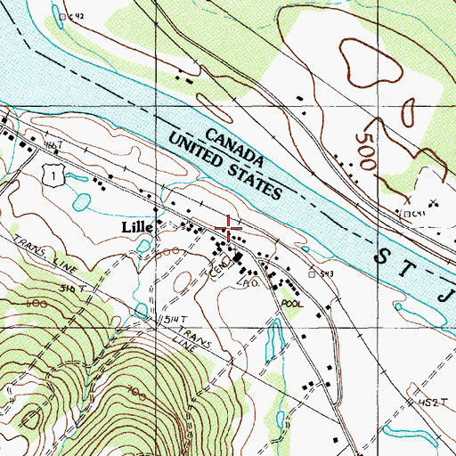 Topographic Map of Lille, ME