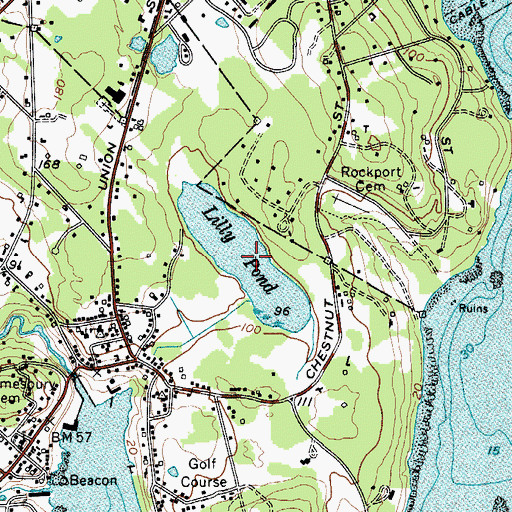 Topographic Map of Lilly Pond, ME