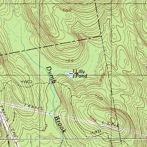 Topographic Map of Lilly Pond, ME