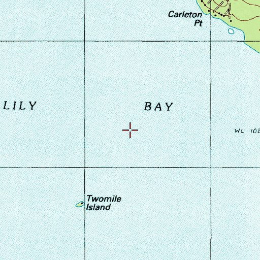 Topographic Map of Lily Bay, ME