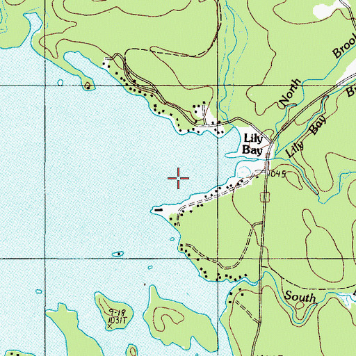 Topographic Map of Lily Bay Brook, ME