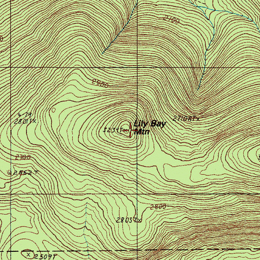 Topographic Map of Lily Bay Mountain, ME