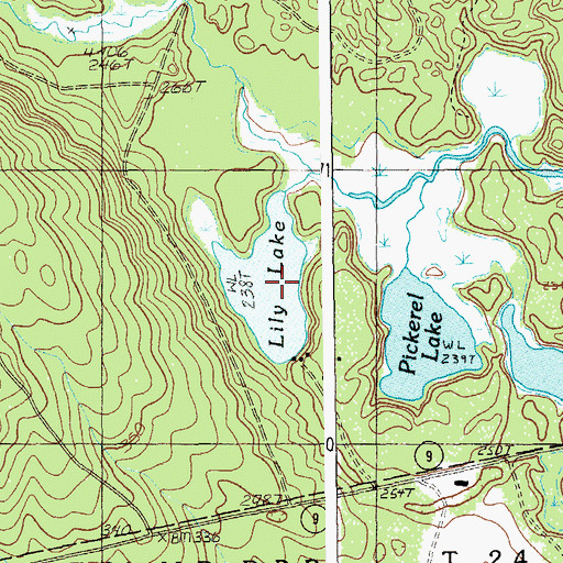 Topographic Map of Lily Lake, ME