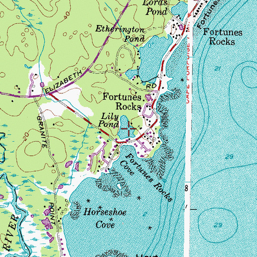 Topographic Map of Lily Pond, ME