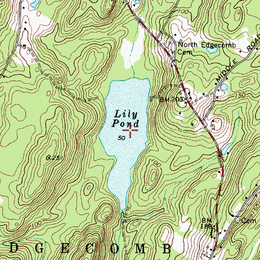 Topographic Map of Lily Pond, ME