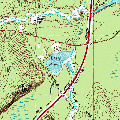 Topographic Map of Lily Pond, ME