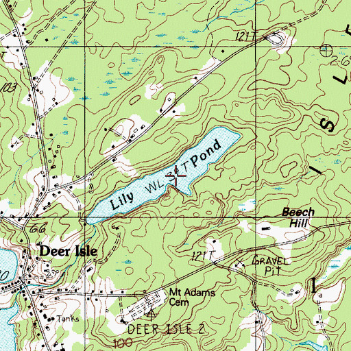 Topographic Map of Lily Pond, ME